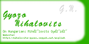 gyozo mihalovits business card